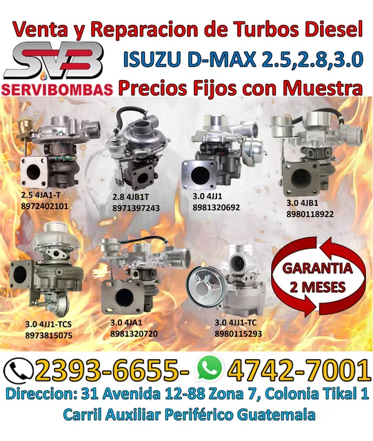 Reparacion De Turbo Isuzu D-max 2.5 ,2.8, 3.0 Zona 7 Perifer