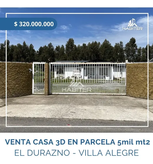 Parcela En Venta 5mil Mt2 Con 2 Casas En Villa Alegre(39027)