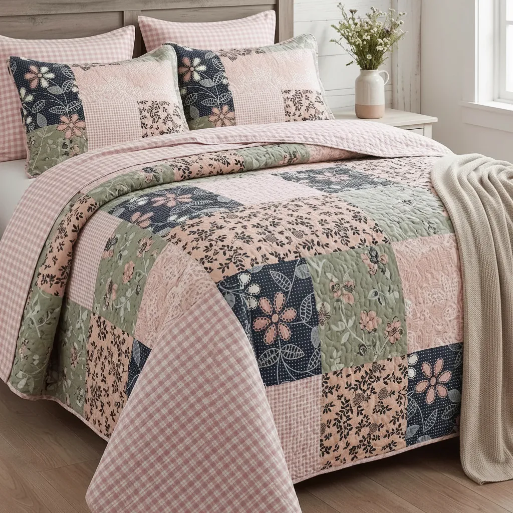 Kit Cobre Leito Colcha Casal 3peças Dupla Face Luxo Cama Box