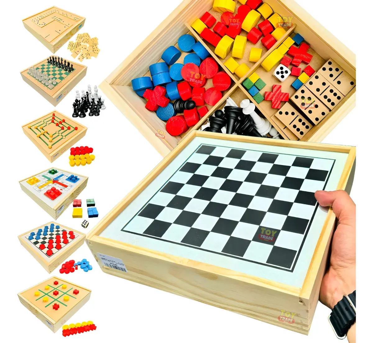 Jogo 6 Em 1 Xadrez Dama Ludo Dominó Trilha Velha Jr Toytrade