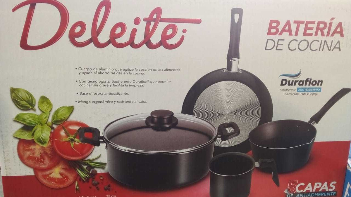 Batería D Cocina Deleite Negra 5 Piezas By Vasconia Duraflon | Mercado