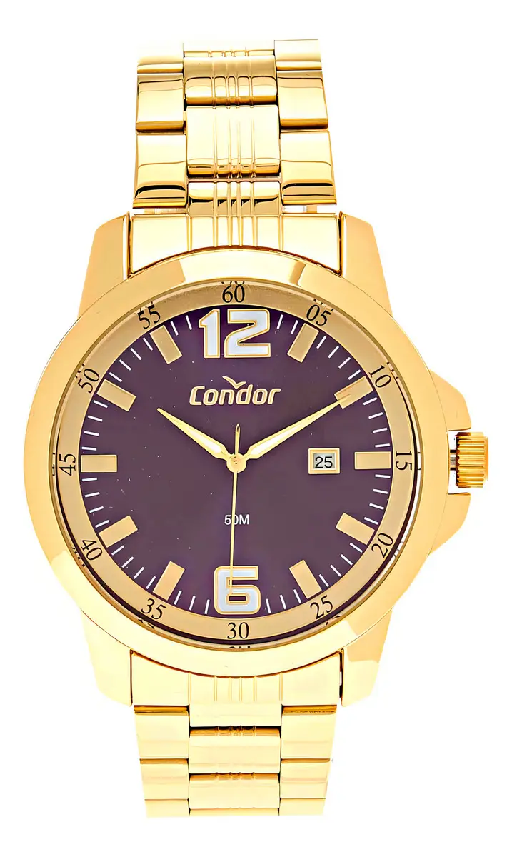 Relógio Masculino Dia A Dia Dourado Co2115mxa/4a Condor