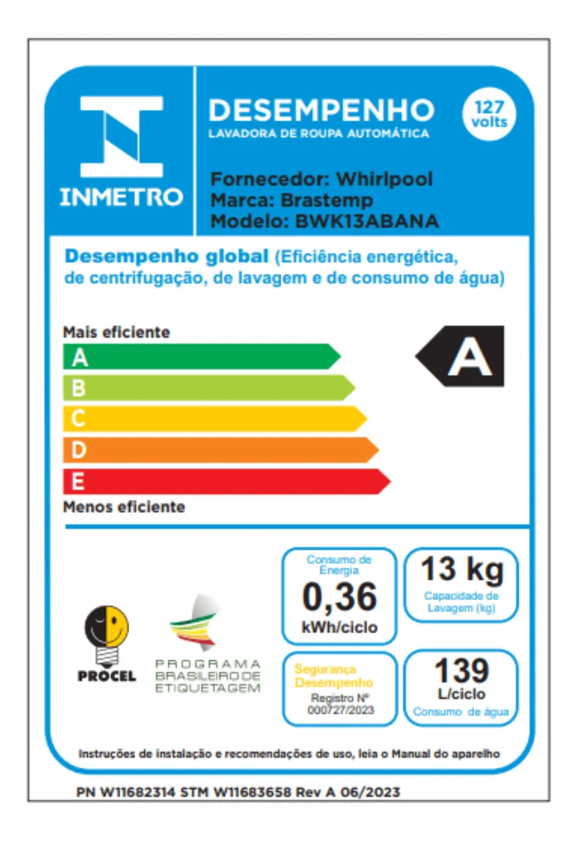 Máquina De Lavar Bwk13ab 13kg Branca Brastemp Cor Branco