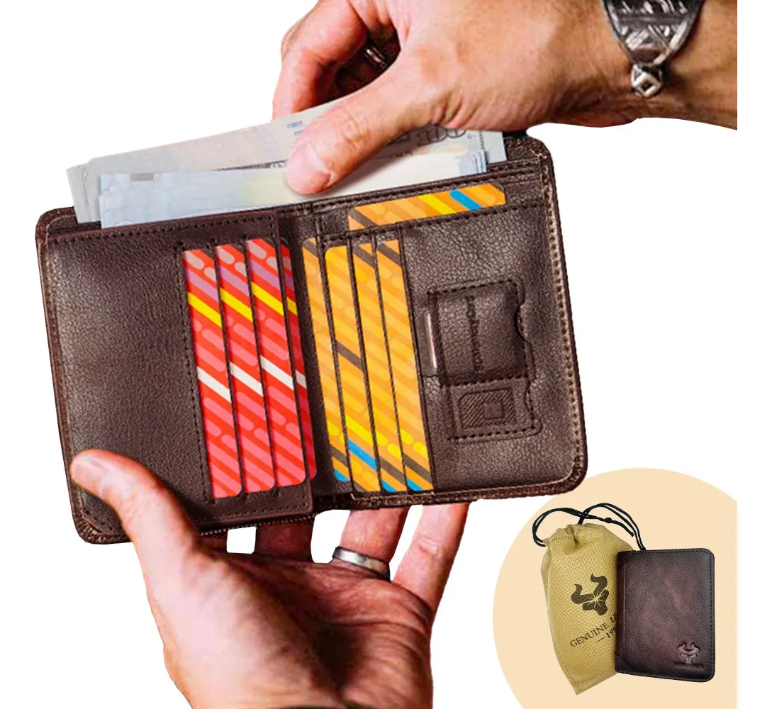 Carteras Para Hombre De Piel Con Bloqueo Rfid Regalos Hombre