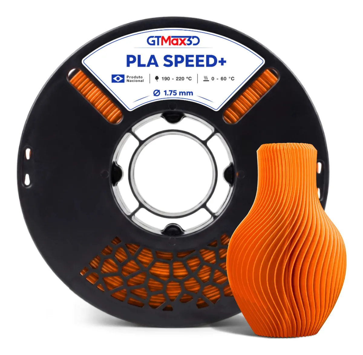 GTMAX3D PLA Speed+ 1.75mm 1kg — Laranja