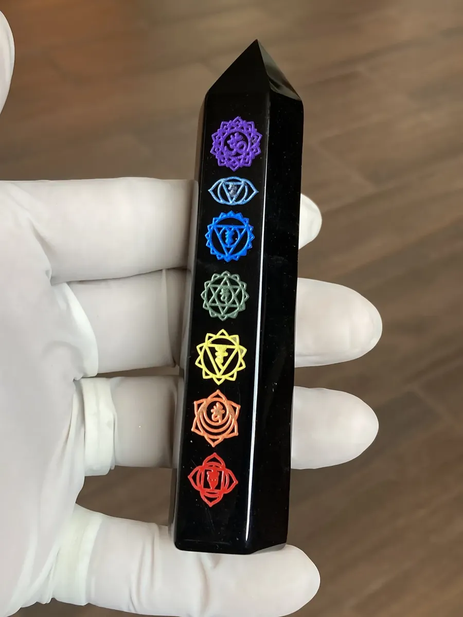 Obsidiana Grabado 7 Chakras