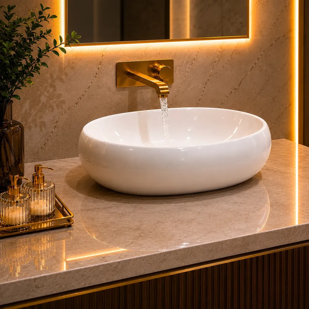 Cuba Cerâmica  Sobrepor Apoio Oval Lavabo 45x35x13,5cm