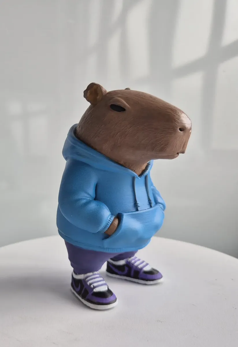 Boneco Capivara Estilosa Moletom Pintura Artesanal
