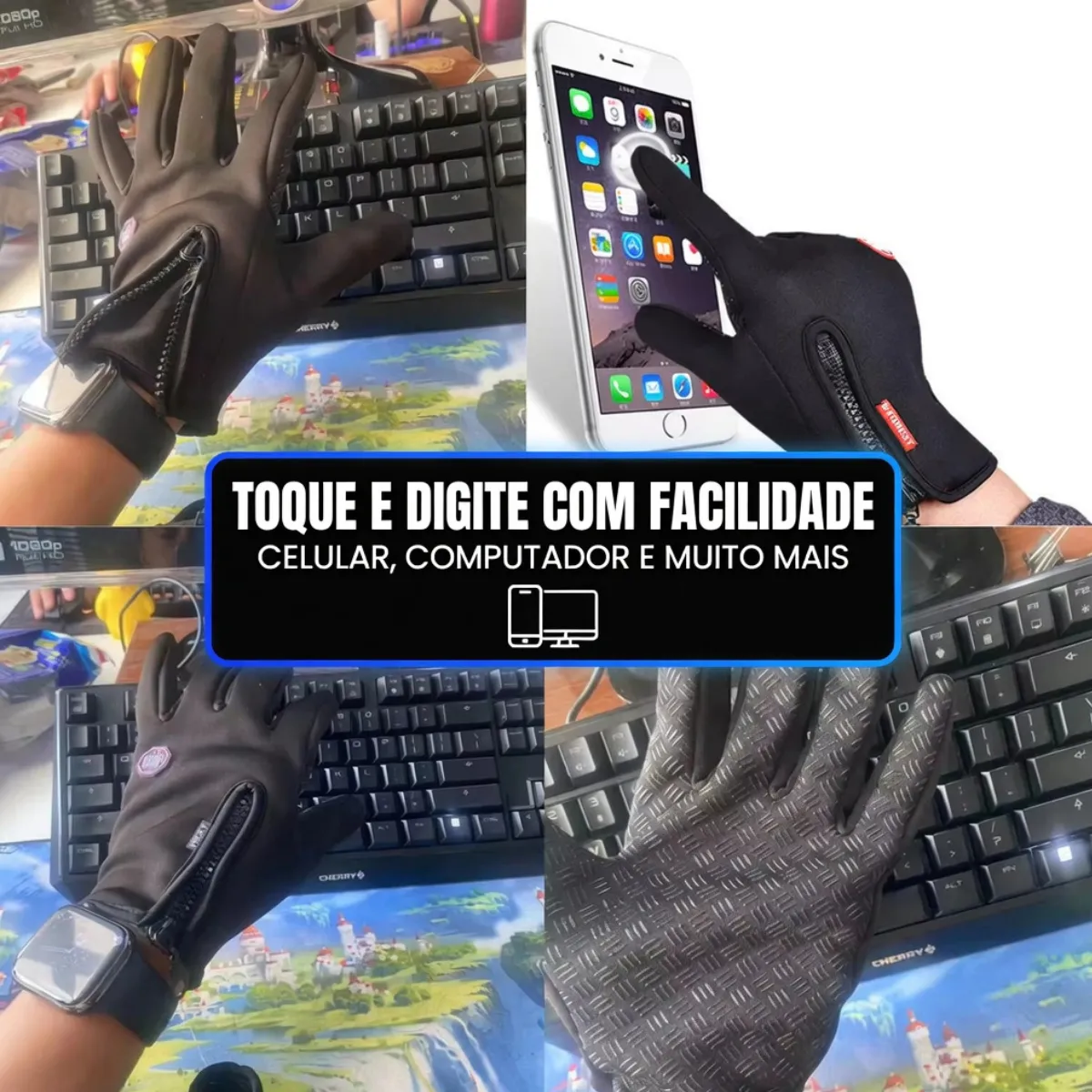 Luva Térmica Impermeável Moto Bike Frio Touch Screen Inverno — foto 9