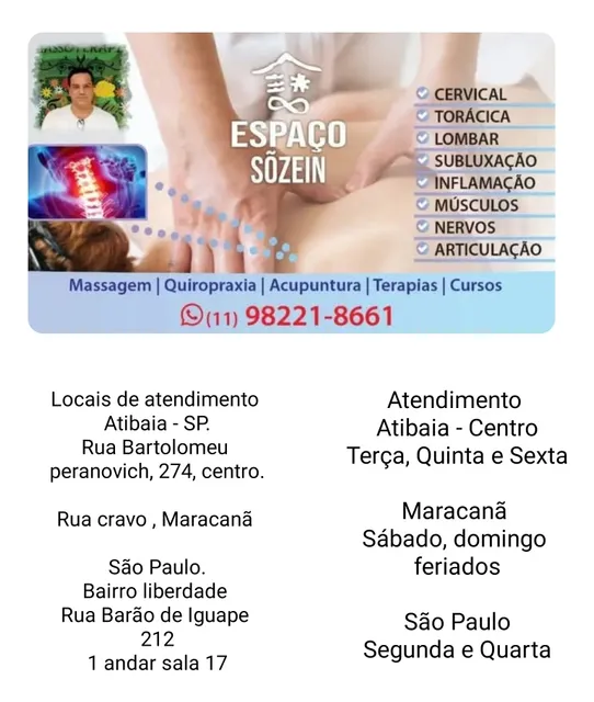 Quiropraxia, Massagens, Acupuntura, Tratamento E Cursos