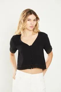 Remera de gasa negra sale