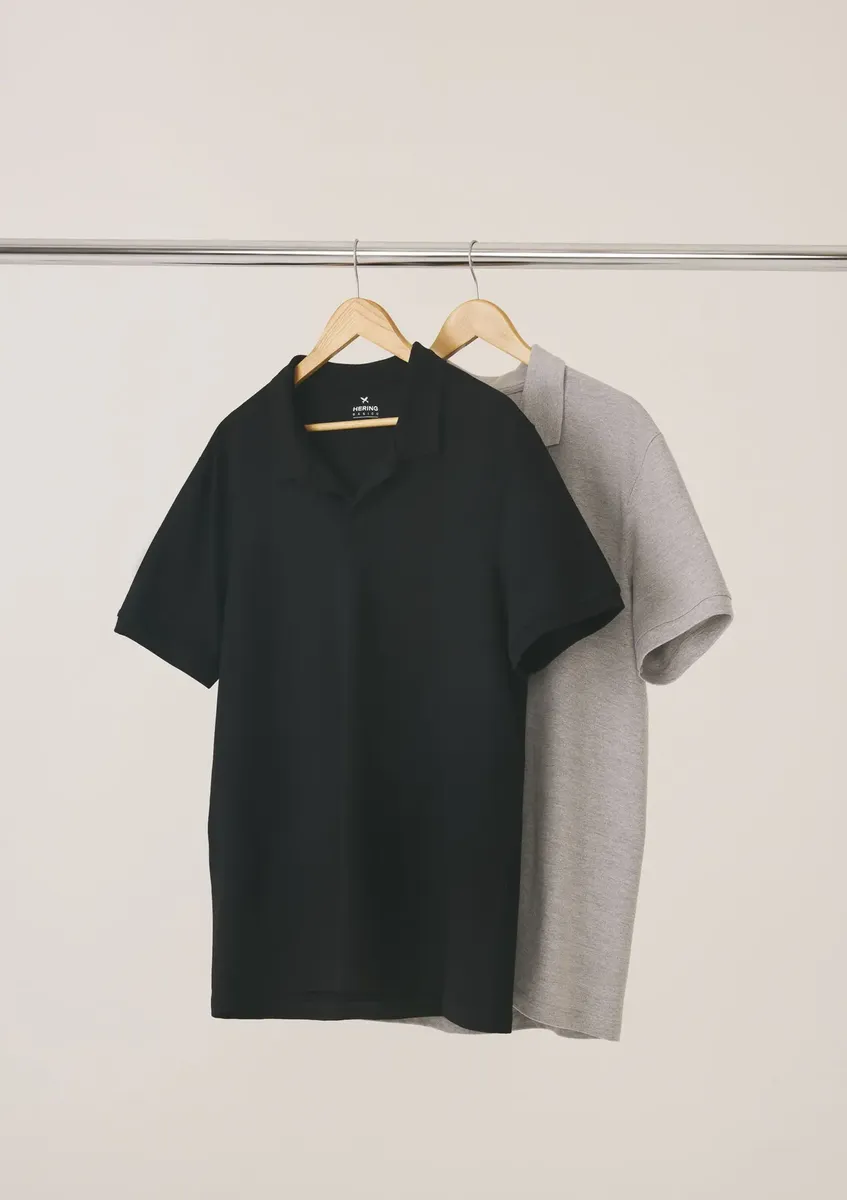Kit Com 2 Camisas Polo Básicas Masculinas Hering