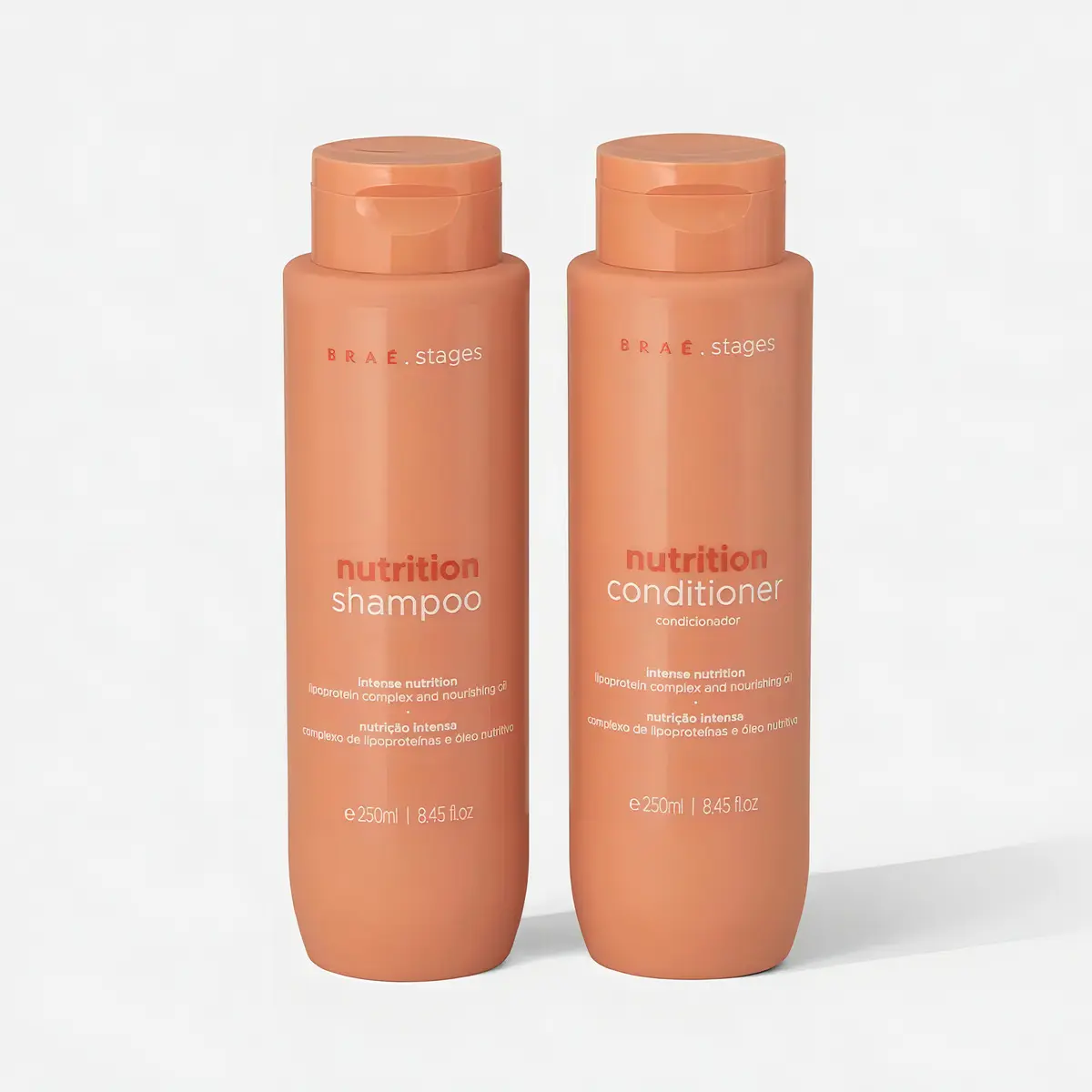 Kit Braé Stages Nutrição: Shampoo e Condicionador para Cabelos Ressecados e sem Vida