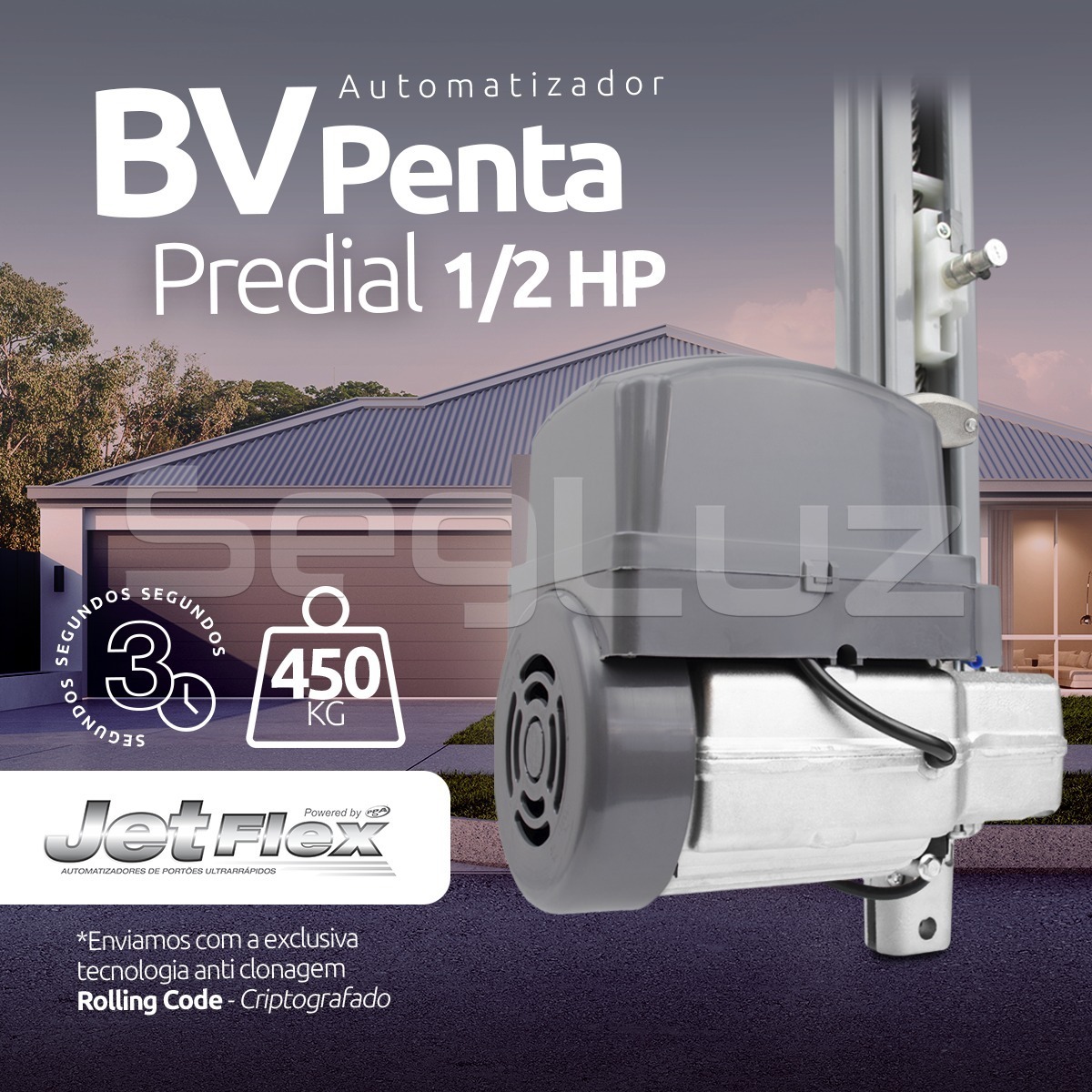 Motor Portão Basculante Ppa Jet Flex 1 2 Kit Motor Portão Eletrônico Basculante Ppa Jet Flex 1/2 2,0m | Mercado