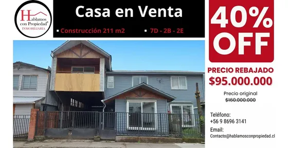 Casa Grande En Venta En Pto Aysen 7do 2ba 3es (171694)