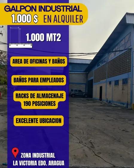 Se Alquila Galpon La Victoria