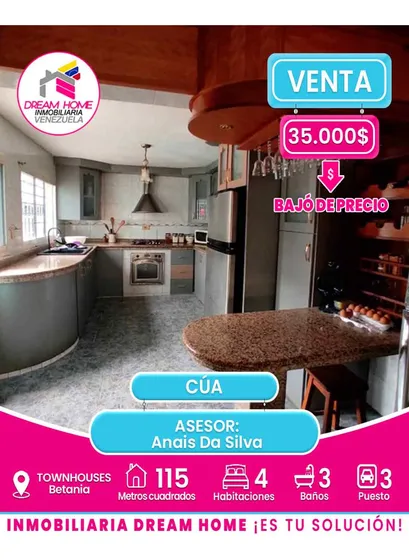 Townhouses En Venta  Betania  Cúa 