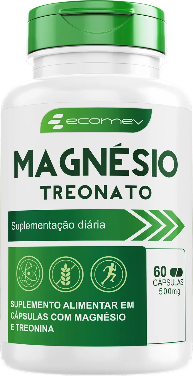 Suplemento em Cápsula Treonato Premium 60cáps Ecomev Sabor Sem Sabor
