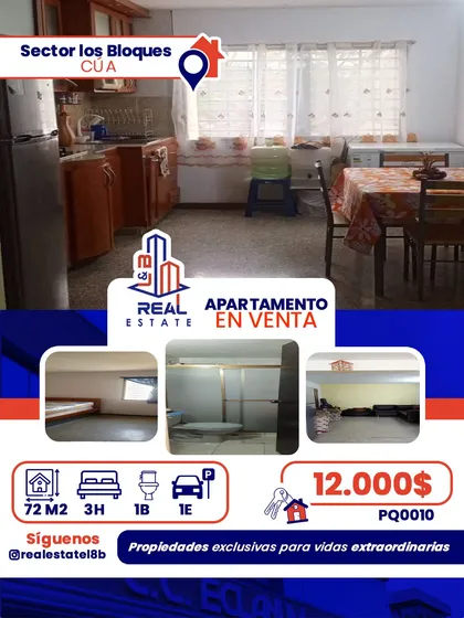 Apartamento En Venta Sector Los Bloques / Nueva Cúa