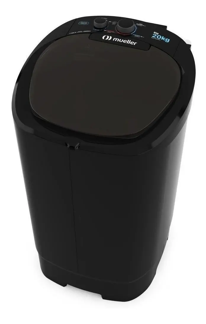 Tanquinho Mueller 20kg Big com controle de saída de água no painel cor Preto