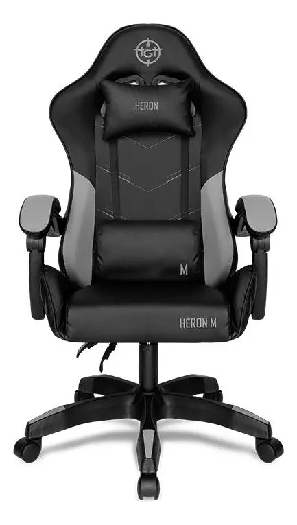 Cadeira Gamer Tgt Heron M, Preto, Tgt-hrm-bk02 Couro Sintético
