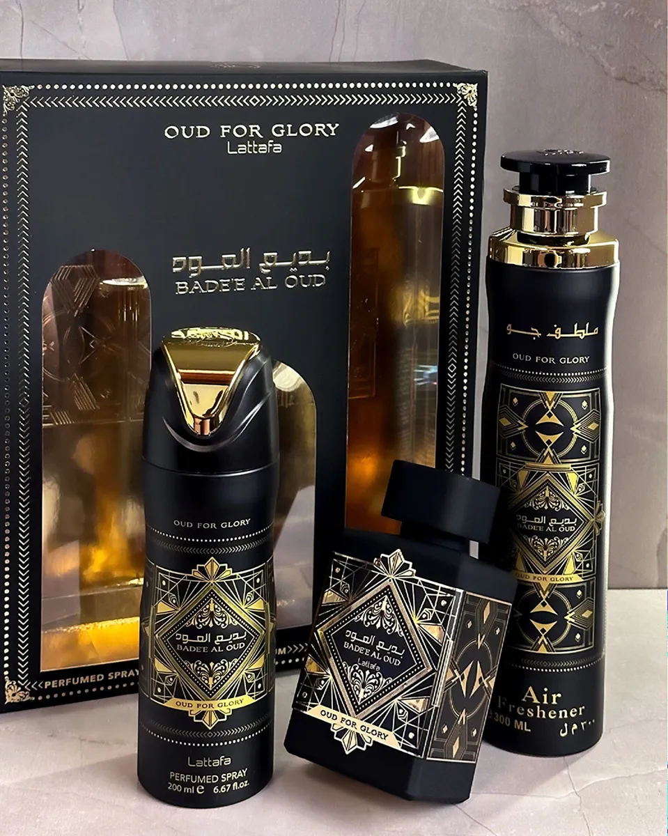 Set Lattafa Badee Al Oud Collection Oud For Glory 3pz