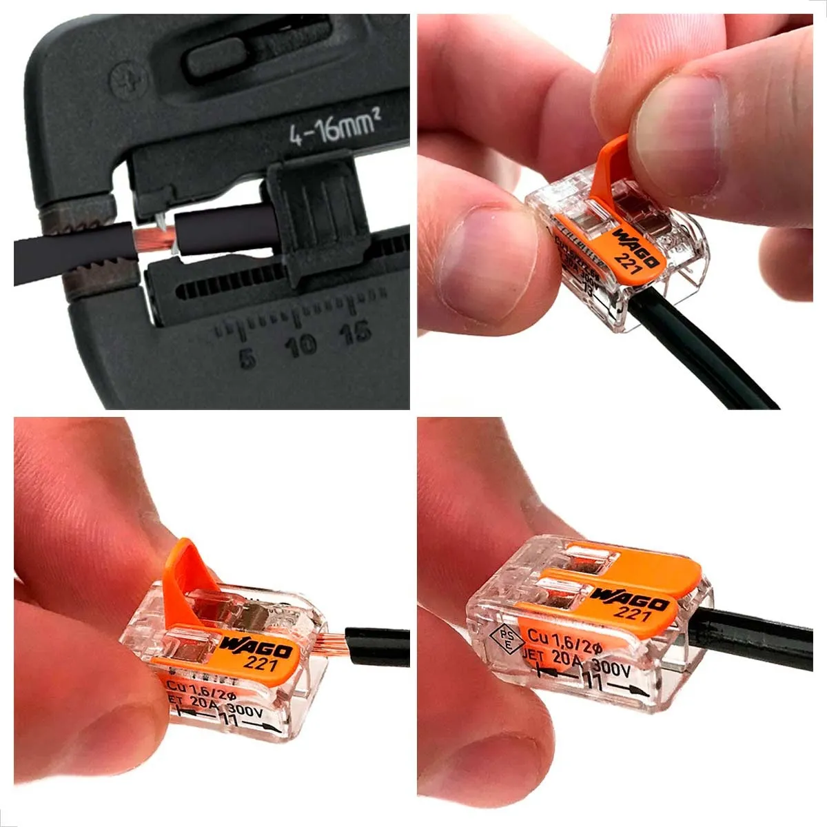 1 Kit Com 3 Unidades Conectores Para Chuveiro 221-612 Wago