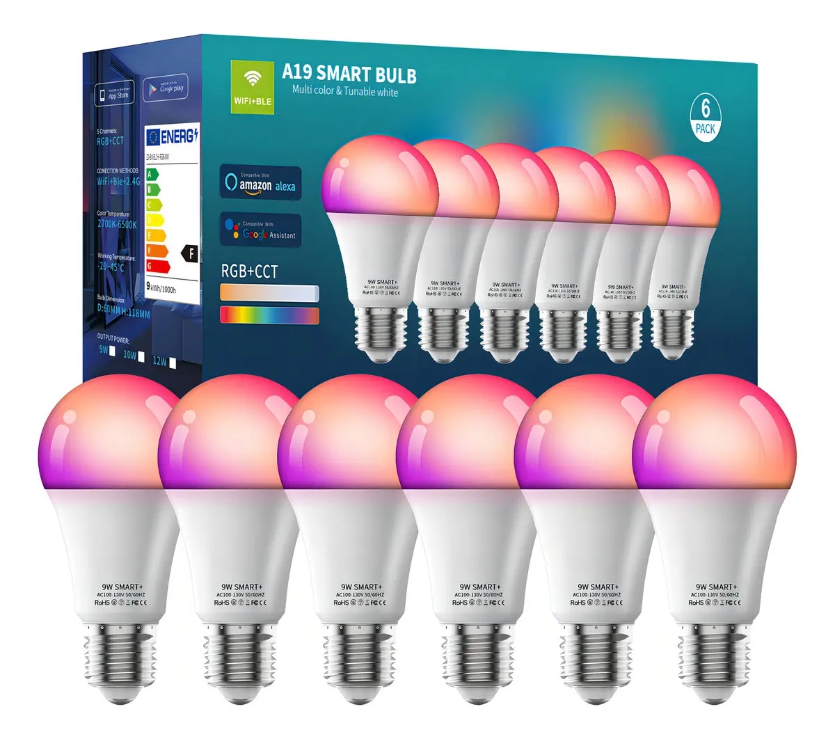 6 focos en su empaque