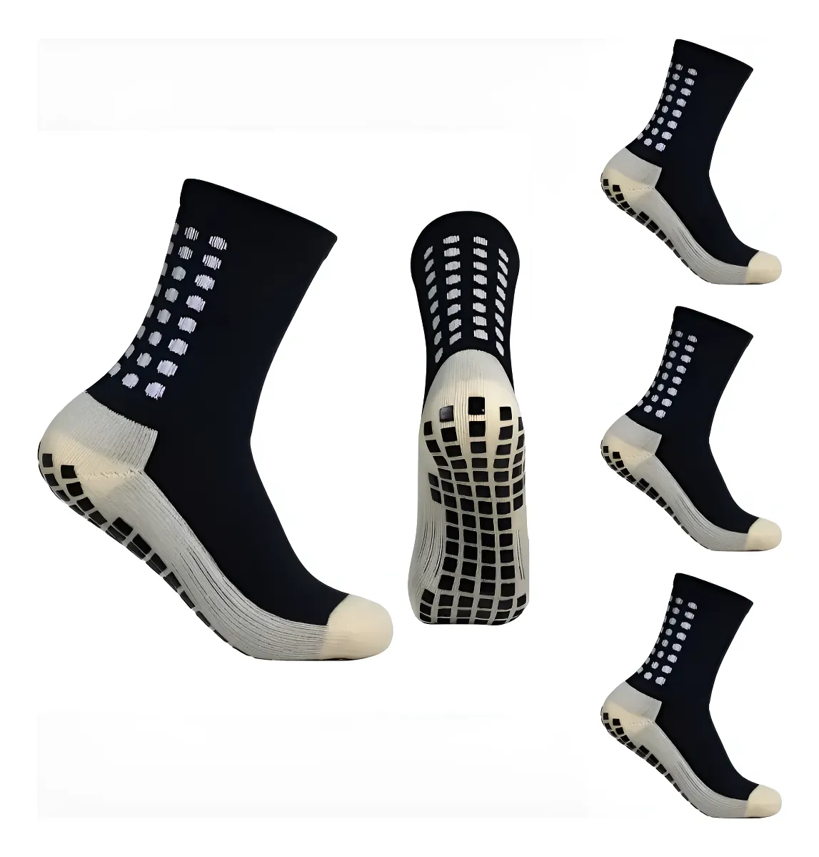 Kit 3 Pares De Meia Antiderrapante Esportiva Futebol Treino