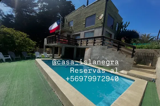 Casa Con Piscina Isla Negra 10 Personas Vistas Al Mar