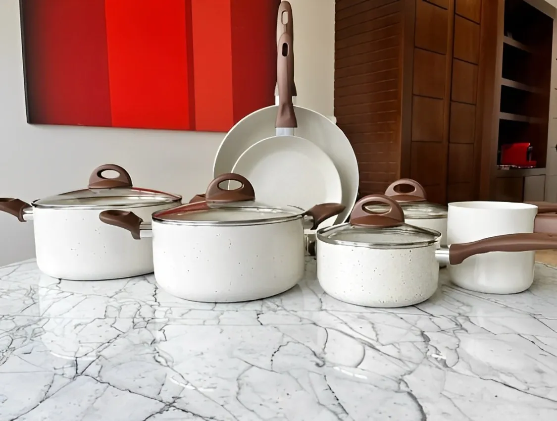 Conj de Panelas 8 Peças Ceramic Life Smart Plus Vanilla - Brinox