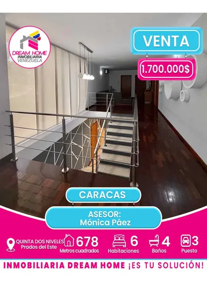 Quinta Dos Niveles En Venta Prados Del Este  Caracas 