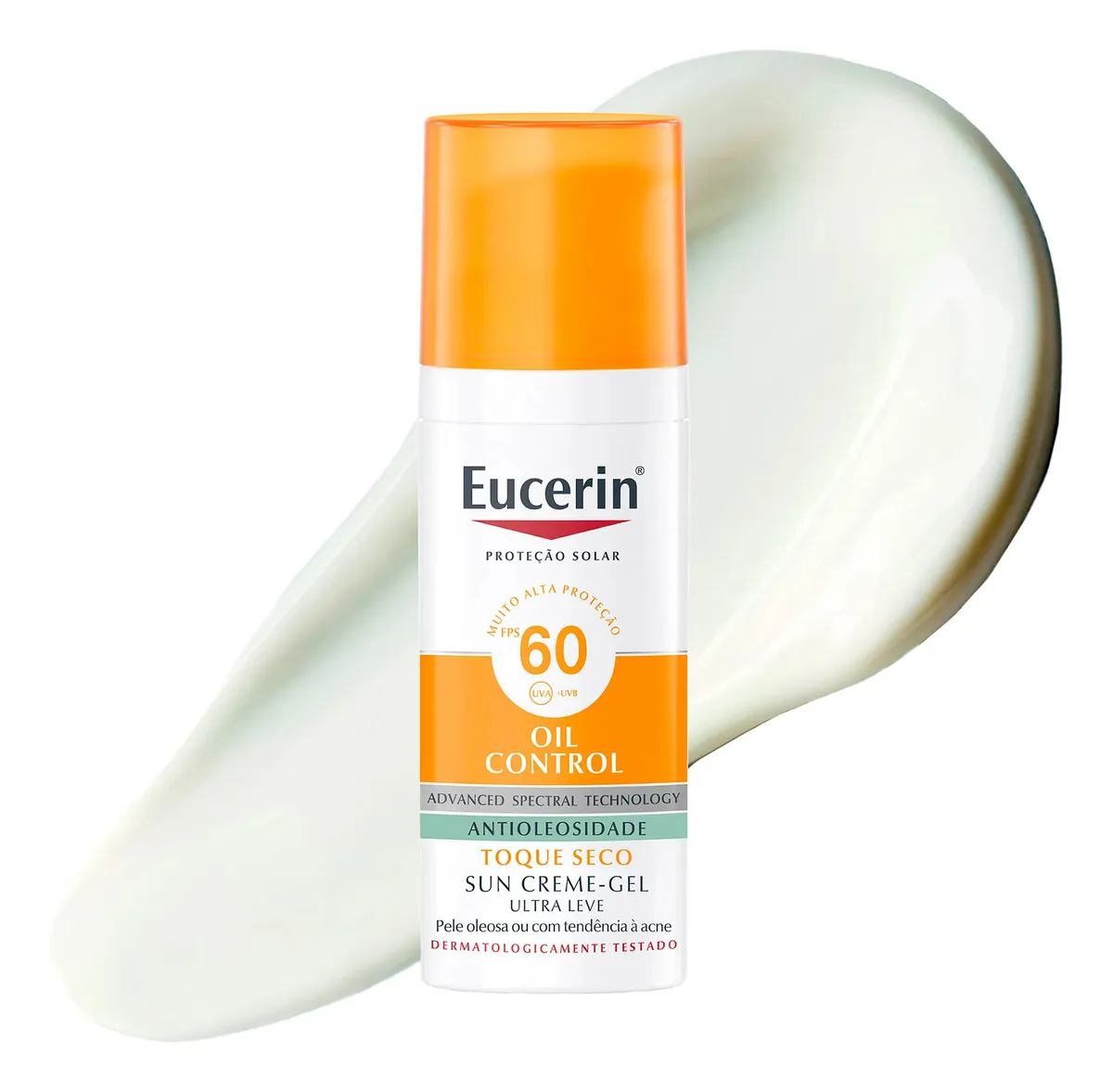 Protetor Solar Facial EUCERIN Oil Control FPS 60 50ml, Antioleosidade, Rosto, Proteção UVA, UVB e Luz Visível