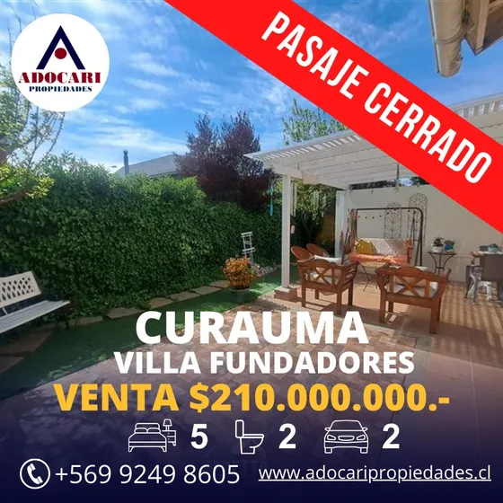 Curauma - Villa Fundadores Casa 5 Dorm / 3 Pisos / Pasaje Ce