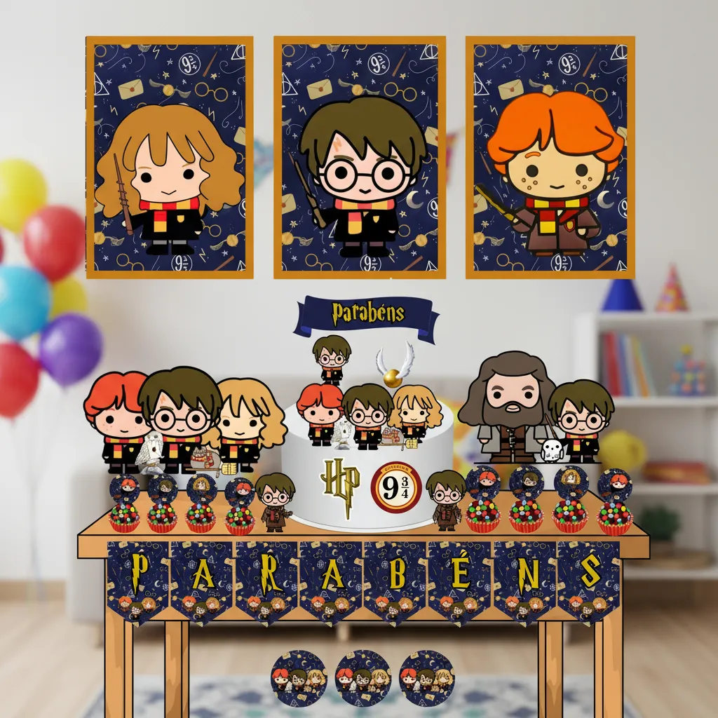 Kit Harry Potter Festa Aniversário Só Um Bolinho Grátis 24ad
