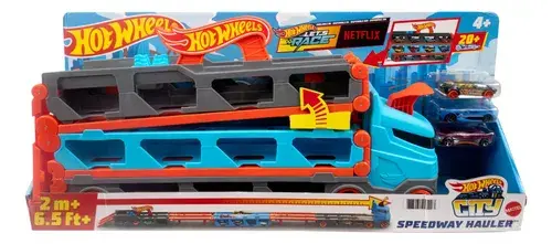 Pista de Carrinho com 3 Carrinhos Hot Wheels Guincho Mattel GVG37