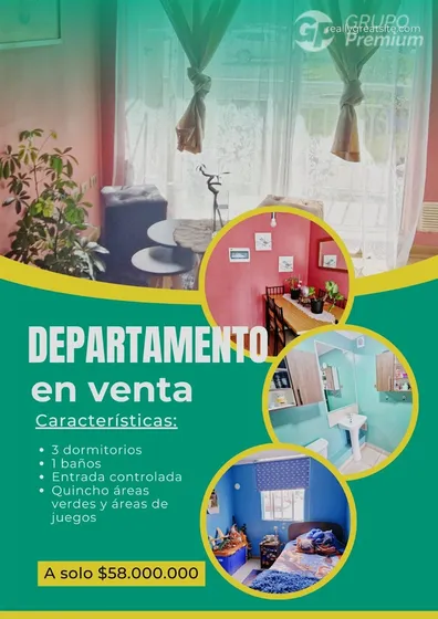 Dpto. Casi Nuevo Vendo, 3d. 1b. Ubicación Privilegiada