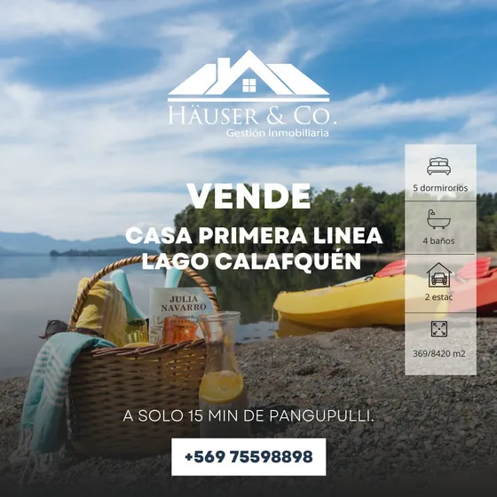 Espectacular Casa Primera Linea Orilla Lago Calafquén