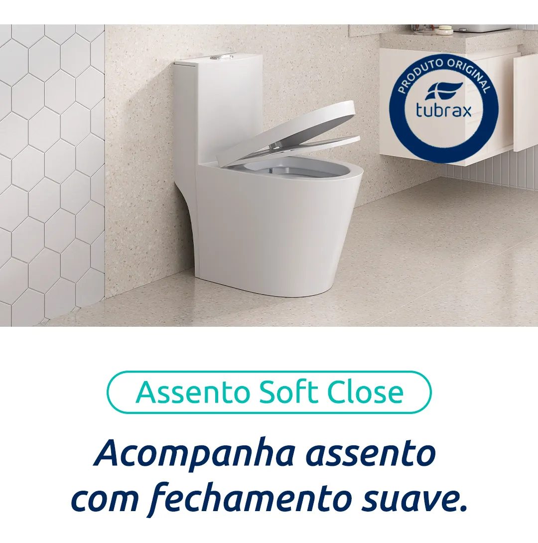 Vaso Sanitário Monobloco Caixa Acoplada Completo Privada Cor Branco Tubrax - VAB0003