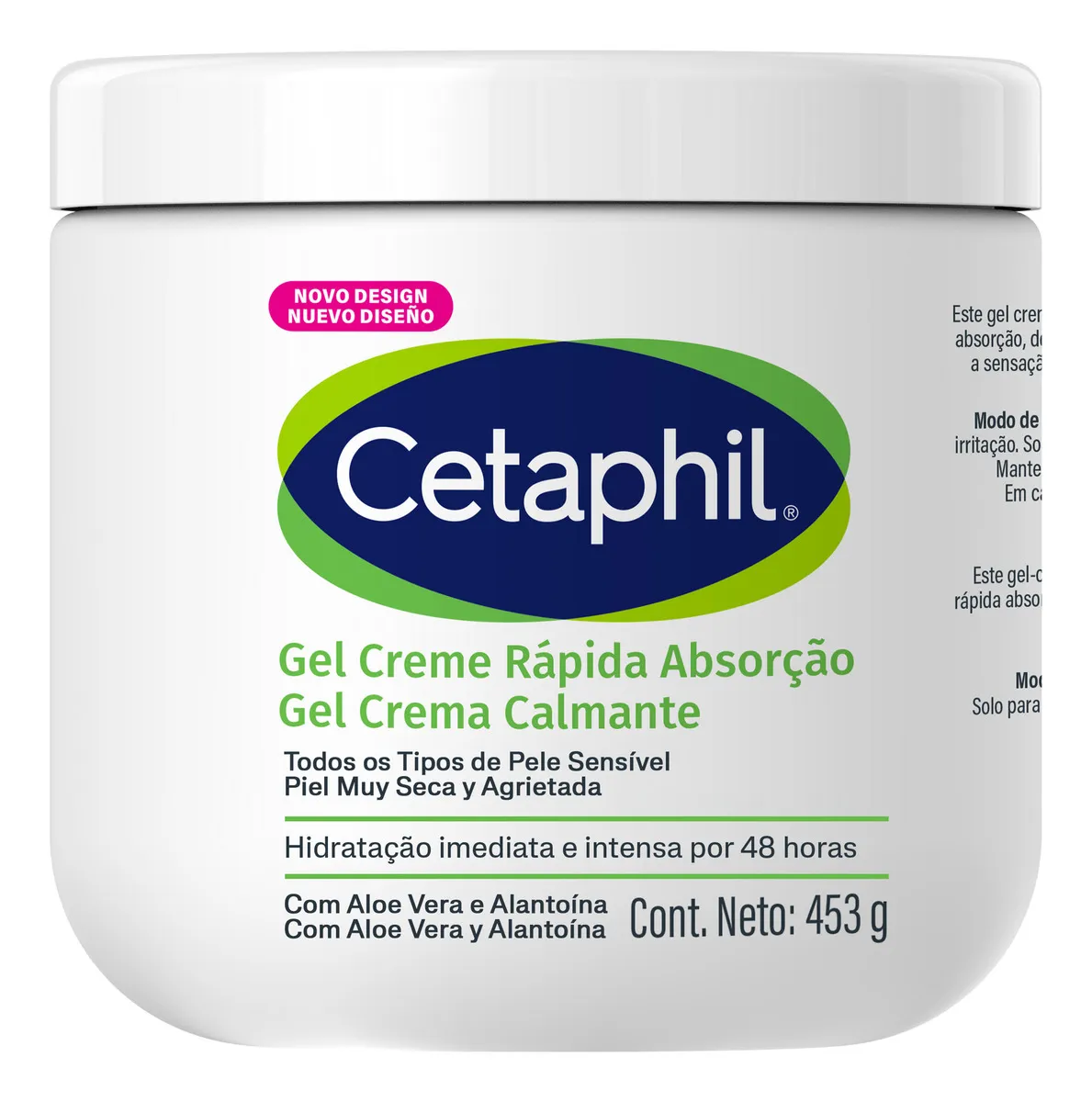 Gel Creme Hidratante Corporal para Pele Sensível Cetaphil 453g - Hidratação 48h com Aloe Vera