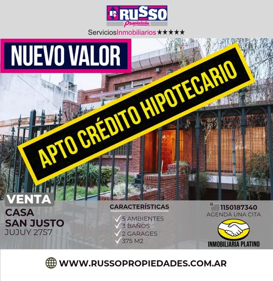 Venta Casa San Justo 5 Ambientes