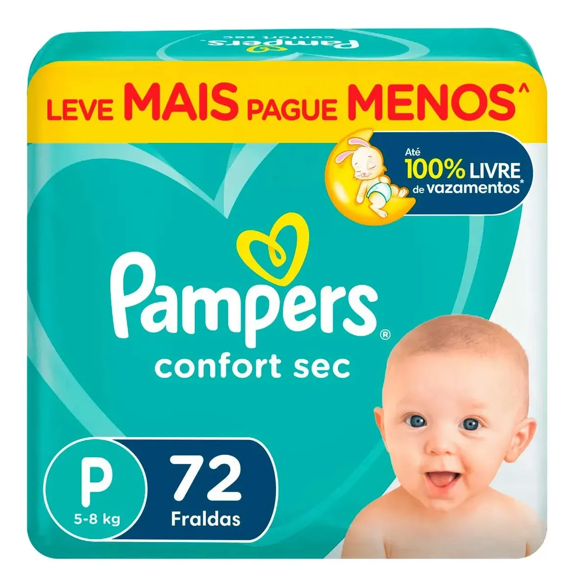 Fralda Descartável Infantil Confort Sec P 72 Unidades Pampers