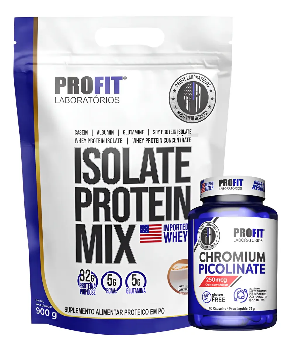 Kit Whey Isolate Protein Mix + Picolinato De Cromo Profit