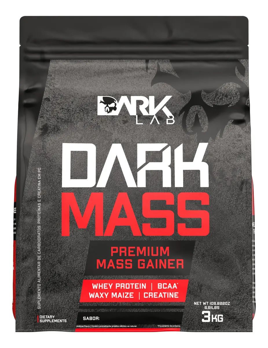 Hipercalórico Dark Mass 3kg Chocolate Branco c/ Morango Dark Lab — foto 6