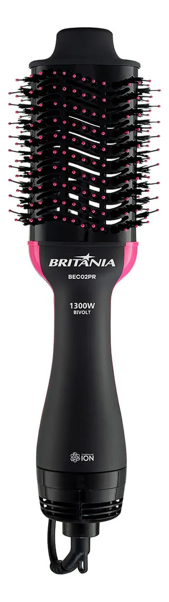 Britânia Escova Secadora Bec02pr 4 Em 1 1300w Cor Preto e Rosa