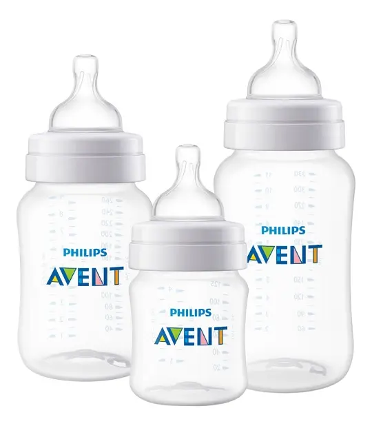 Kit Philips Avent triplo mamadeira clássica Anti-Colic 3.0 transparente 125ml, 260ml e 330ml