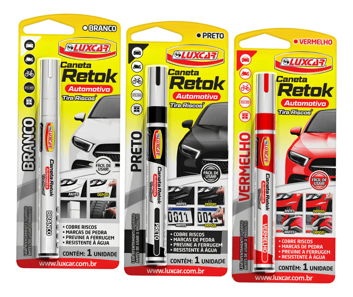 Luxcar CANETA TIRA RISCOS Lápis removedor de arranhões cor prata metalizado
