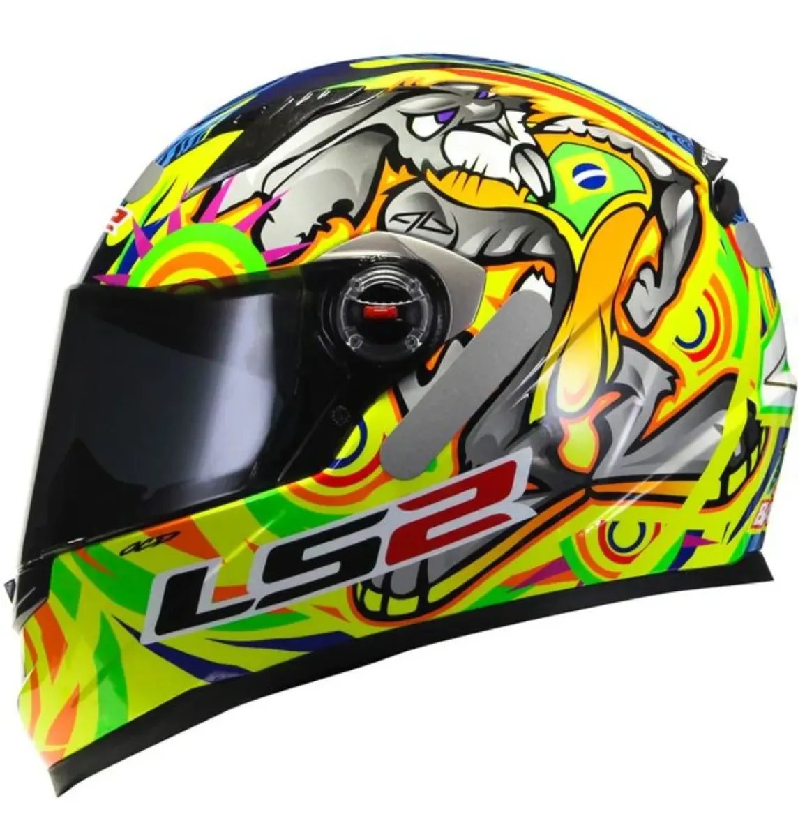 Capacete Ls2 Ff358 Classic Alex Barros Replica Amarelo — foto 3