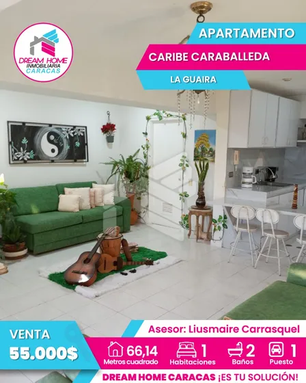  Apartamento En Venta, Ubicado En Caribe Caraballeda - La Guaira. Res. Mansión Club Caraballeda