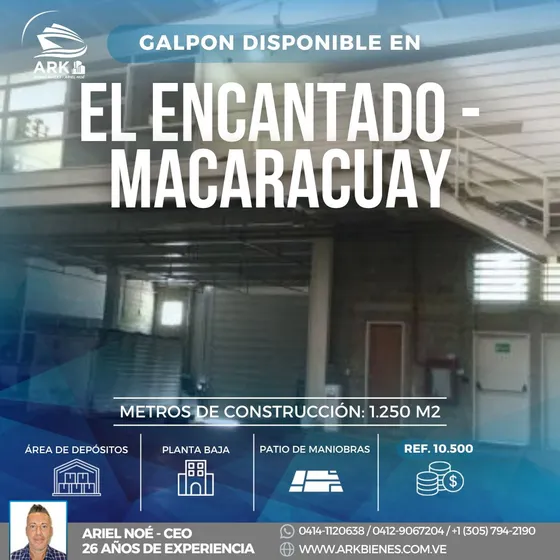 (#1200) Galpón De 1.250 M2 En El Encantado Macaracuay